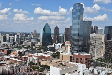 Dallas, Teksas'ın havadan görünümü