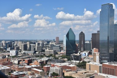 Dallas, Teksas'ın havadan görünümü