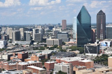 Dallas, Teksas'ın havadan görünümü