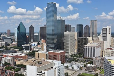 Dallas, Teksas'ın havadan görünümü