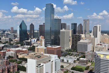 Dallas, Teksas'ın havadan görünümü