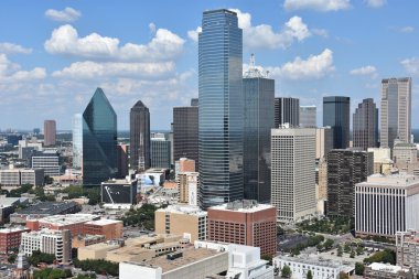 Dallas, Teksas'ın havadan görünümü
