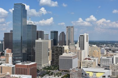 Dallas, Teksas'ın havadan görünümü