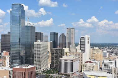 Dallas, Teksas'ın havadan görünümü