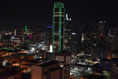 Dallas, Teksas'ın havadan görünümü