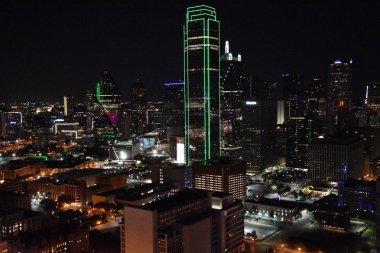 Dallas, Teksas'ın havadan görünümü
