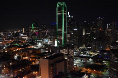 Dallas, Teksas'ın havadan görünümü