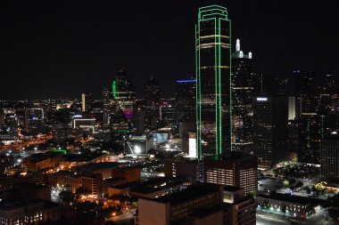 Dallas, Teksas'ın havadan görünümü