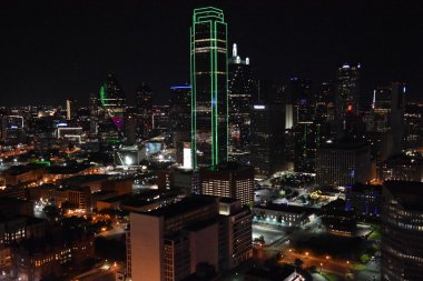 Dallas, Teksas'ın havadan görünümü