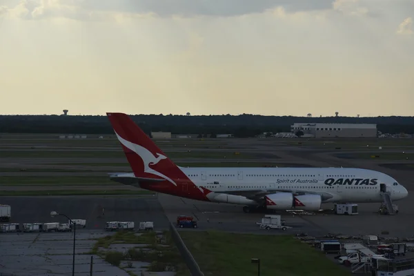 Dallas Texas Sep Qantas Airplane Dallas Fort Worth Airport Dallas — Stock Photo, Image