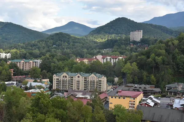 Gatlinburg Tennessee Octubre Vista Las Montañas Humeantes Desde Cima Ober —  Fotos de Stock