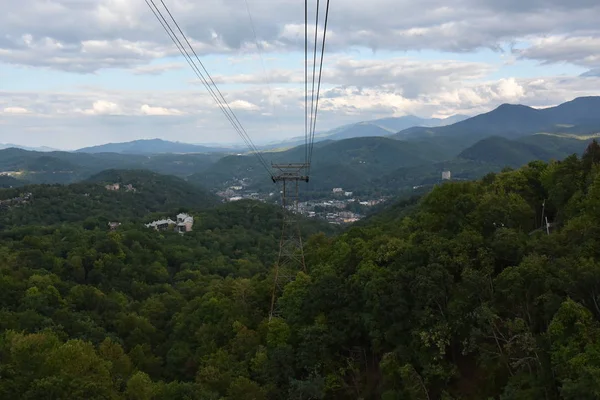 Gatlinburg Oct Aerial Tramway Ober Gatlinburg Downtown Gatlinburg Tennessee Seen — Stock Photo, Image