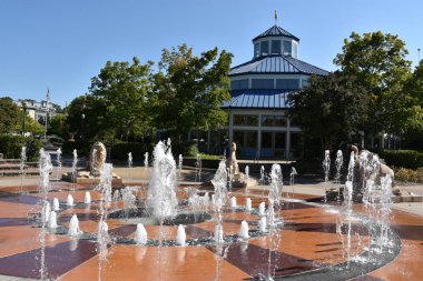 Chattanooga, Tennessee Coolidge Park'ta etkileşimli çeşme