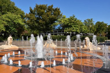Chattanooga, Tennessee Coolidge Park'ta etkileşimli çeşme