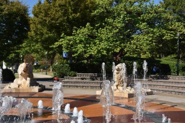 Chattanooga, Tennessee Coolidge Park'ta etkileşimli çeşme