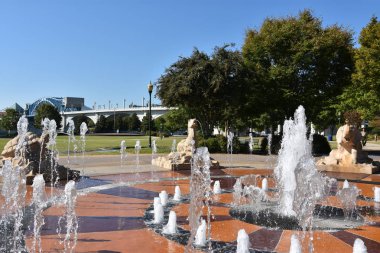 Chattanooga, Tennessee Coolidge Park'ta etkileşimli çeşme