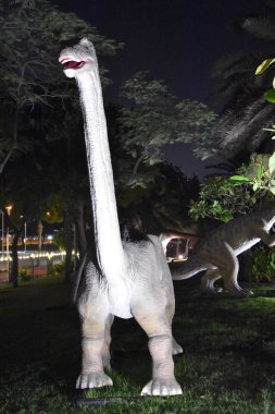 Dubai, Birleşik Arap Emirlikleri Dubai Bahçe kızdırma parkında dinozor