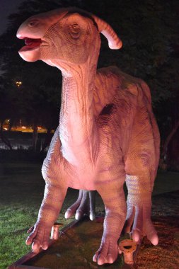 Dubai, Birleşik Arap Emirlikleri Dubai Bahçe kızdırma parkında dinozor