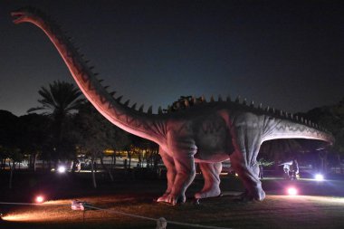 Dubai, Birleşik Arap Emirlikleri Dubai Bahçe kızdırma parkında dinozor