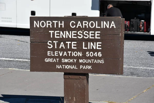 North Carolina-Tennessee State Line at the Great Smoky Mountains National Park