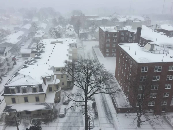 康涅狄格州斯坦福德的雪 — 图库照片