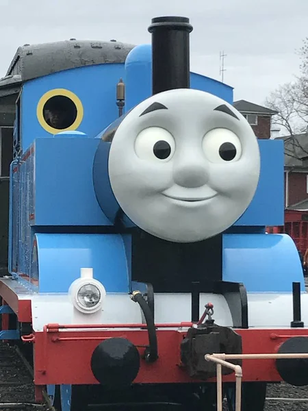 Dia com Thomas no trem a vapor Essex em Connecticut — Fotografia de Stock