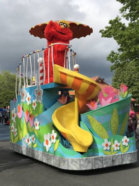 Neighborhood Street Party Parade at Sesame Place in Langhorne, Pennsylvania clipart