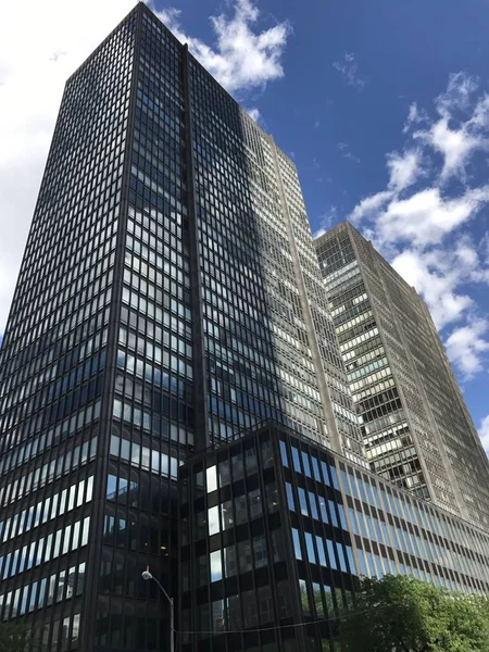 Manhattan Jun Pilvenpiirtäjät Manhattanilla New York Nähtynä Kesäkuu 2017 — kuvapankkivalokuva