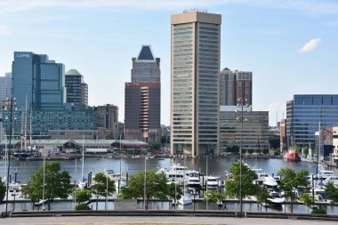 Federal Hill Park, Baltimore, Maryland Inner Harbor görünümünü