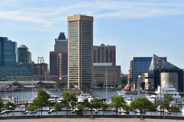 Federal Hill Park, Baltimore, Maryland Inner Harbor görünümünü