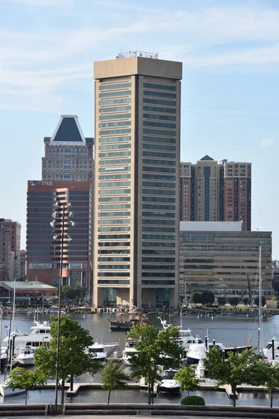 Federal Hill Park, Baltimore, Maryland Inner Harbor görünümünü