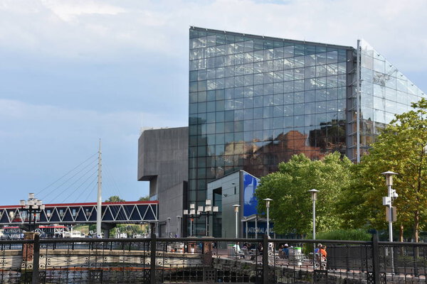 БАЛТИМОР, Миссисипи - 3 июля: Внутренняя гавань в Балтиморе, штат Мэриленд, по состоянию на 3 июля 2017 года.