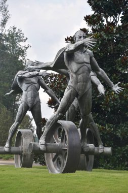 Leeds, Alabama - Temmuz 24: Kuaför Vintage Motorsporları Müzesi Leeds, Alabama, 24 Temmuz 2017 üzerinde görüldüğü gibi. Müze üzerinde 1.450 vintage ve modern motosiklet ve yarış arabaları vardır.