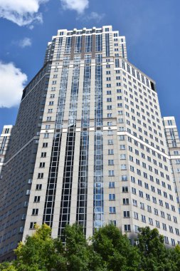 Minnesota, Minneapolis - Tem 27: Downtown Minneapolis Minnesota, 27 Temmuz 2017 üzerinde görüldüğü gibi. Minneapolis Minnesota eyaletinde büyük kentidir.