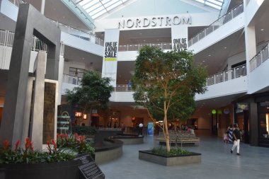 BLOOMINGTON, MINNESOTA - JUL 27: Mall of America in Bloomington, Minnesota, as seen on July 27, 2017. It is the second largest mall in terms of leaseable space and the largest mall in the United States in terms of total floor area. clipart