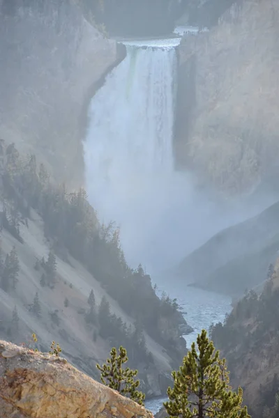 Falls Niższe Grand Canyon Park Narodowy Yellowstone — Zdjęcie stockowe