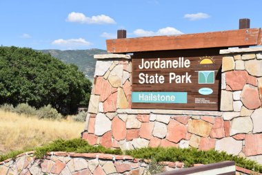 WASATCH, UT - AUG 27: Jordanelle State Park in Wasatch County, Utah, as seen on Aug 27, 2017. It opened on June 29, 1995. clipart