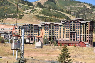 Park City, Ut - 27 Ağustos: Kabin Cabriolet kanyonlar Resort Park City, Utah, 27 Ağustos 2017 üzerinde görüldüğü gibi Kaldır.
