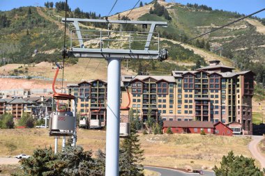 Park City, Ut - 27 Ağustos: Kabin Cabriolet kanyonlar Resort Park City, Utah, 27 Ağustos 2017 üzerinde görüldüğü gibi Kaldır.