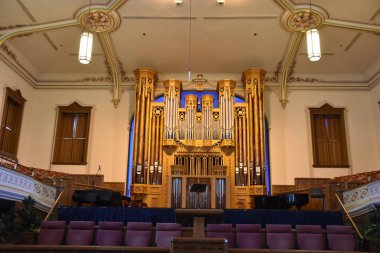 Salt Lake City, Ut - Ağustos 28: Toplantı Salonu at Temple Square Salt Lake City, Utah, üzerinde 28 Ağustos 2017. Oturma kapasitesi yaklaşık 1.400 kişilik bir seyirci için vardır.
