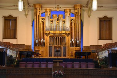 Salt Lake City, Ut - Ağustos 28: Toplantı Salonu at Temple Square Salt Lake City, Utah, üzerinde 28 Ağustos 2017. Oturma kapasitesi yaklaşık 1.400 kişilik bir seyirci için vardır.