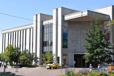 Salt Lake City, Ut - Ağustos 28: Kilise Tarih Müzesi at Temple Square Salt Lake City, Utah, 28 Ağustos 2017 üzerinde görüldüğü gibi. Kilise of Jesus Christ of Latter-day Saints tarafından işletilen premier müzesidir.