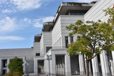 Salt Lake City, Utah - Ağustos 28: Konferans merkezi Salt Lake City, Utah, üzerinde 28 Ağustos 2017. Onun kilise of Jesus Christ of Latter-day Saints ve en büyük konferans salonu inşa için ana toplantı salonu.