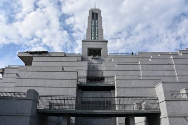 Salt Lake City, Utah - Ağustos 28: Konferans merkezi Salt Lake City, Utah, üzerinde 28 Ağustos 2017. Onun kilise of Jesus Christ of Latter-day Saints ve en büyük konferans salonu inşa için ana toplantı salonu.