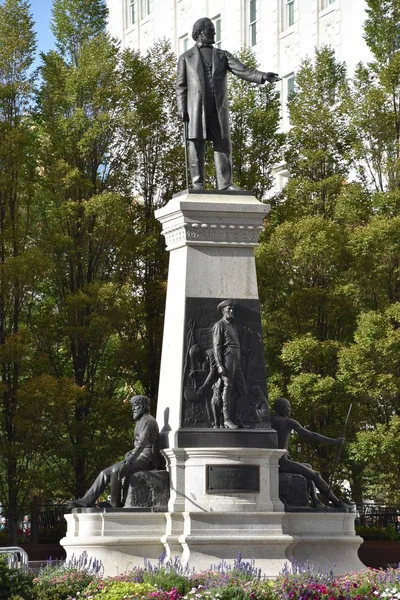 Monumento Brigham Young Pioneiros Salt Lake City Utah — Fotografia de Stock