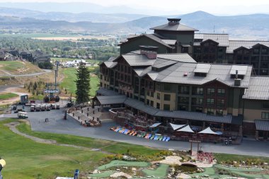 PARK CITY, UT - 27 AUG: 27 Ağustos 2018 'de Utah' taki Westgate Park City Resort & Spa 'da görülen Gondola.