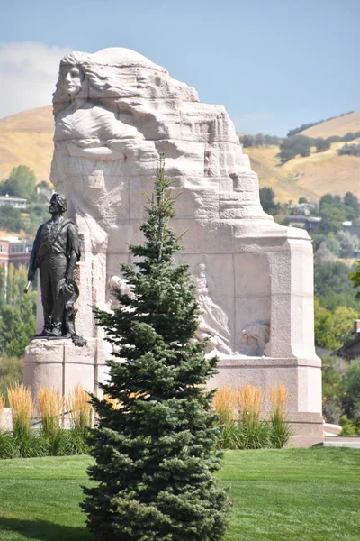 Salt Lake City Ago Monumento Batallón Mormón Capitolio Del Estado — Foto de Stock