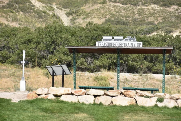 Salt Lake City Aug Dies Ist Der Place Heritage Park — Stockfoto