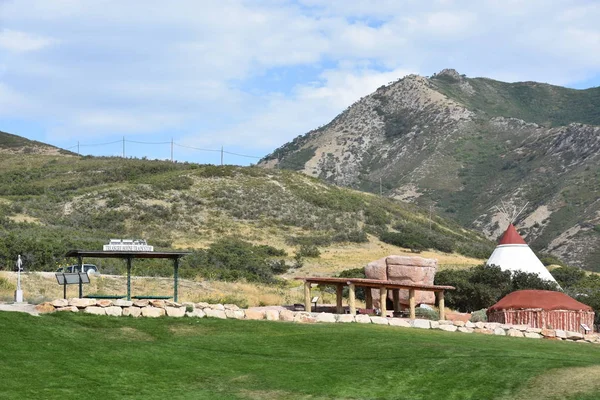 Salt Lake City Aug Dies Ist Der Place Heritage Park — Stockfoto