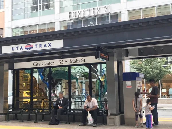 Salt Lake City Ago Trax Utah Transport Authority Light Rail — Foto de Stock